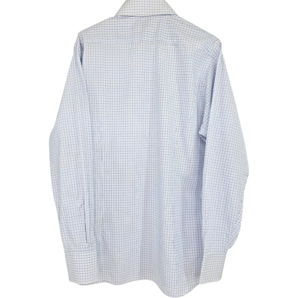 Quiet Luxury Hideoki Bespoke Blue Check Dress Shirt Mens Large Tailored - Picture 5 of 9